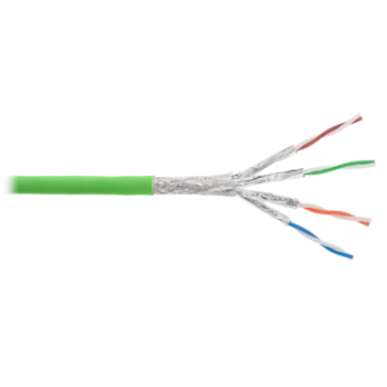 Кабель NIKOLAN S/FTP 4 пары, Кат.7 (Класс F), тест по ISO/IEC, 600МГц, одножильный, BC (чистая медь), 23AWG (0,56мм), внутренний, LSZH нг(А)-HFLTx, са